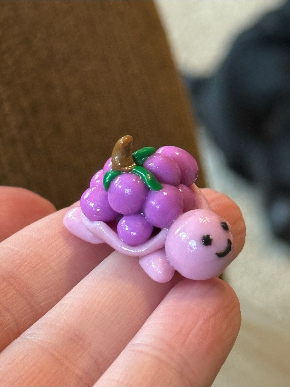 Handcrafted Purple Grape Turtle Small Pets Figurine